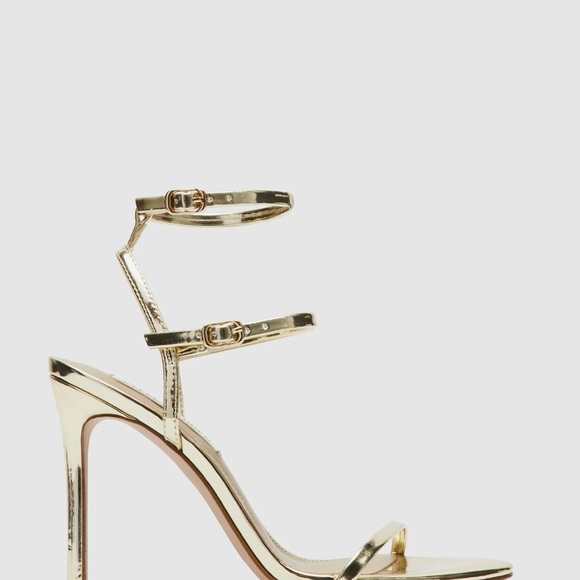 Steve Madden Metallic Gold Strappy Heels - Picture 4 of 7